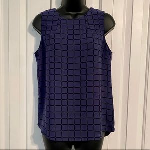 Saint Tropez Navy & Black Geo Sleeveless Blouse, S